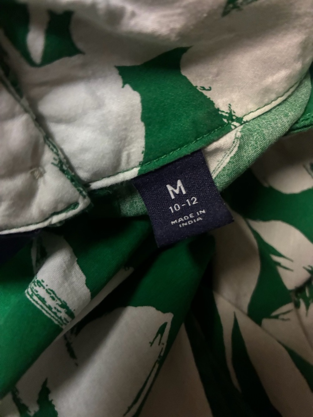 Lands' End Green and White Floral Mock Neck Sleeveless Top - Picture 5 of 6